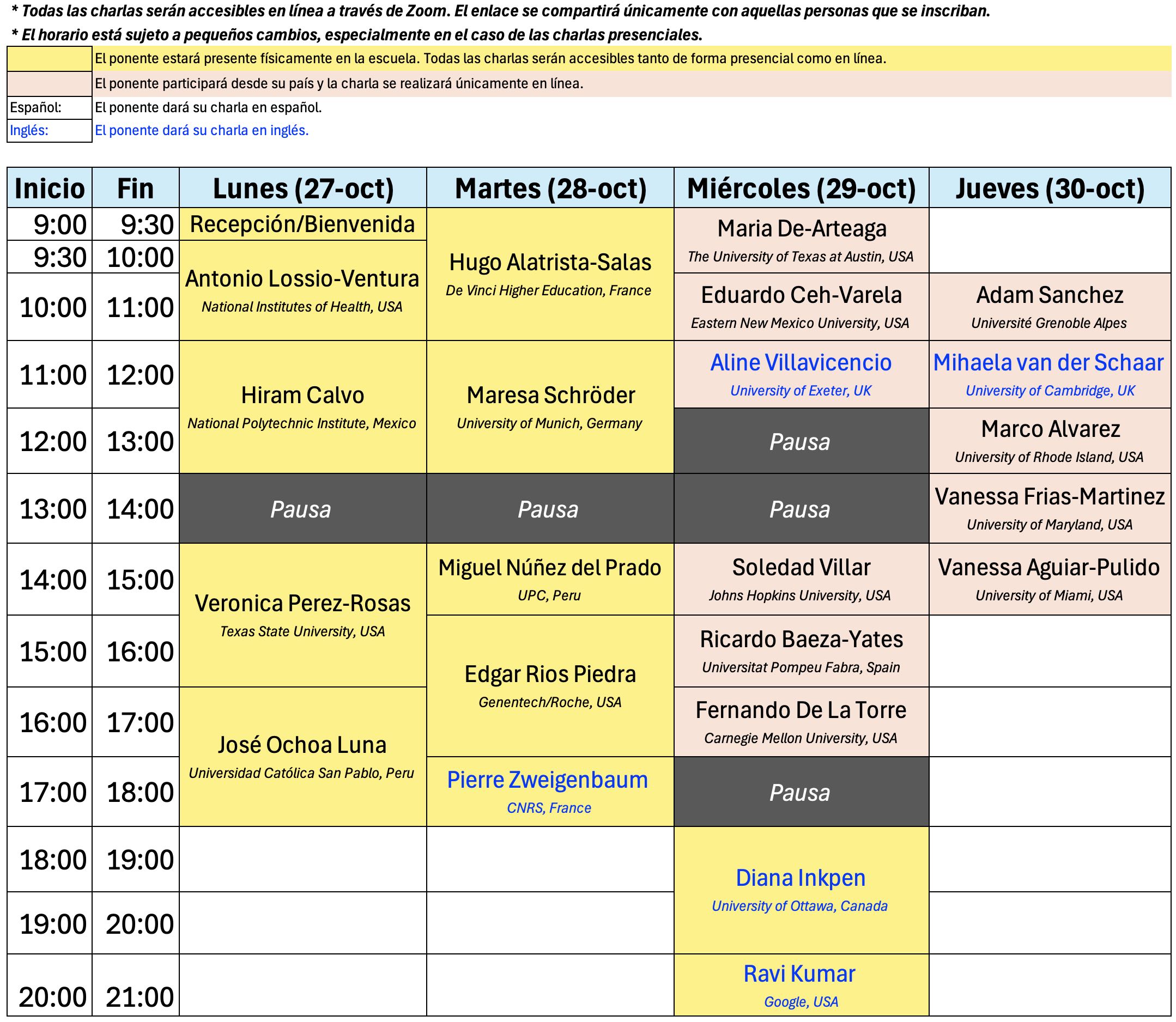 Programa del Evento